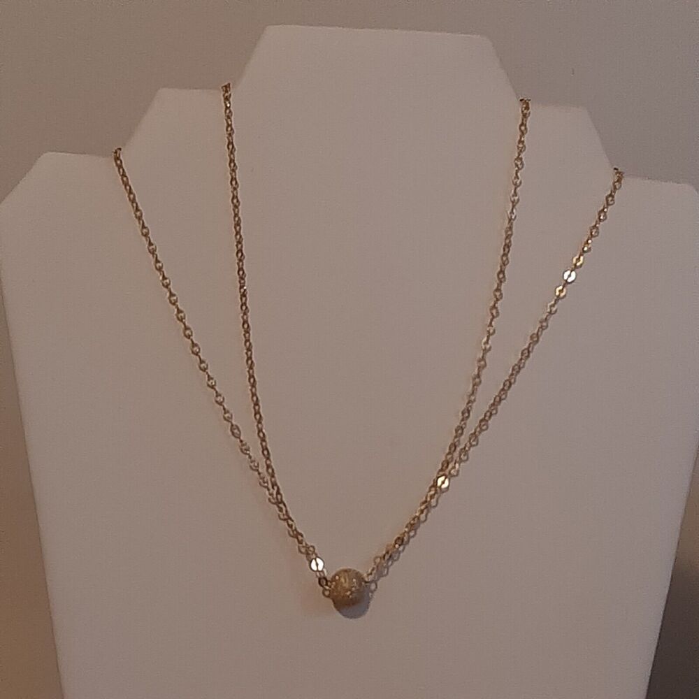 925 Italy Gold-Tone Stardust Ball Necklace 5.7g sterling silver Signed, tested - Picture 9 of 10